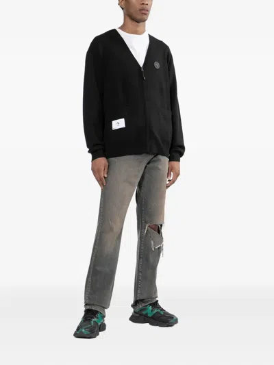 Izzue Logo-patched Cardigan In Black