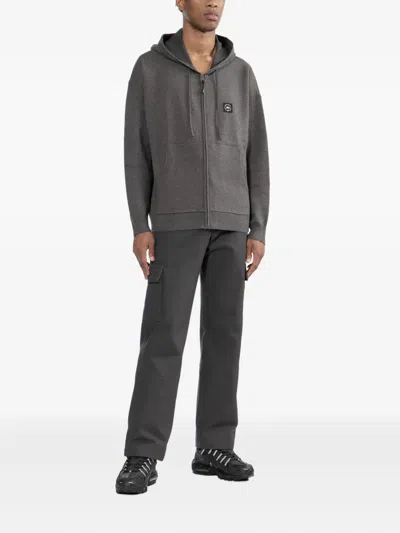 Izzue Logo-patched Hoodie In Gray