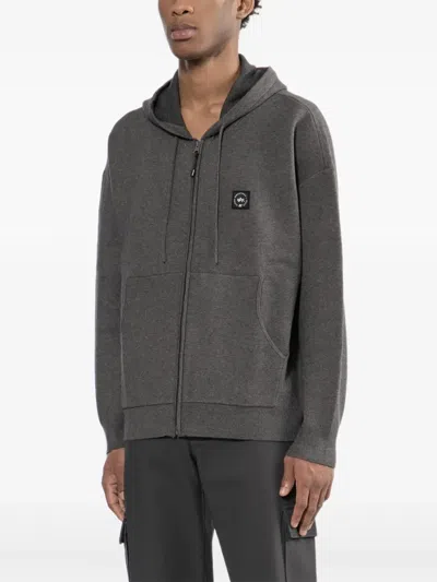 Izzue Logo-patched Hoodie In Gray
