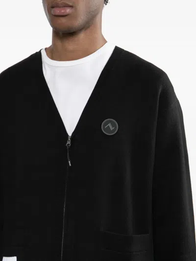 Izzue Logo-patched Cardigan In Black