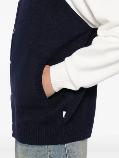 Izzue Slogan-embroidered Cardigan In Blue