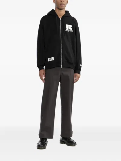 Izzue X Russell Athletic Logo-embroidered Hoodie In Black