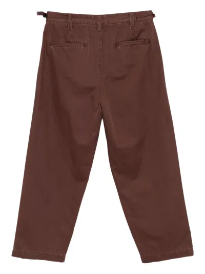 Izzue Logo-patch Trousers In Brown