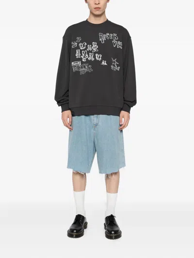 Izzue Print Crew-neck Sweatshirt In Black