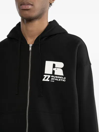 Izzue X Russell Athletic Logo-embroidered Hoodie In Black