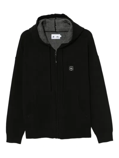 Izzue Logo Knited Hoodie In Black