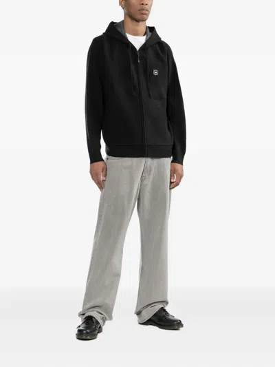 Izzue Logo Knited Hoodie In Black