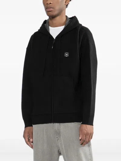 Izzue Logo Knited Hoodie In Black