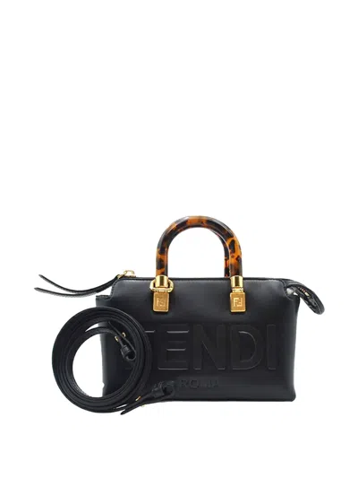 Pre-owned Fendi 2010-2025 Mini Leather By The Way Satchel In Black