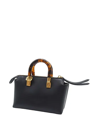 Pre-owned Fendi 2010-2025 Mini Leather By The Way Satchel In Black