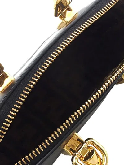 Pre-owned Fendi 2010-2025 Mini Leather By The Way Satchel In Black