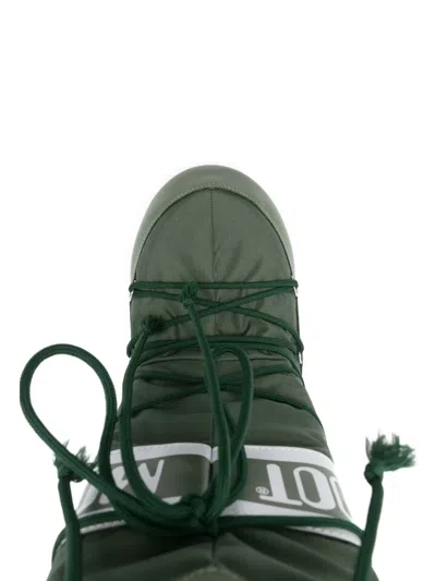 Moon Boot Olive Green Fabric Icon Boots In Green