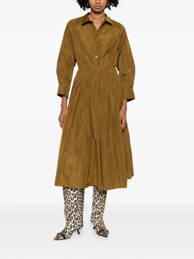 百褶中长半身裙