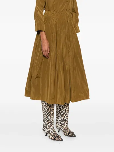 百褶中长半身裙