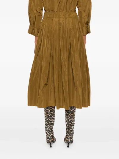 百褶中长半身裙