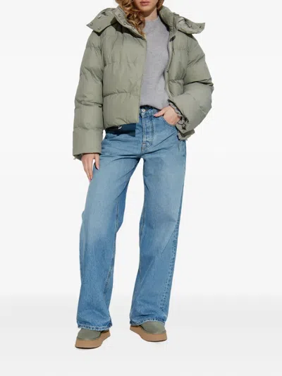 Samsoe & Samsoe Hooded Puffer Jacket In Green