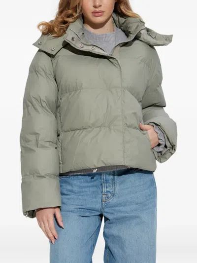 Samsoe & Samsoe Hooded Puffer Jacket In Green