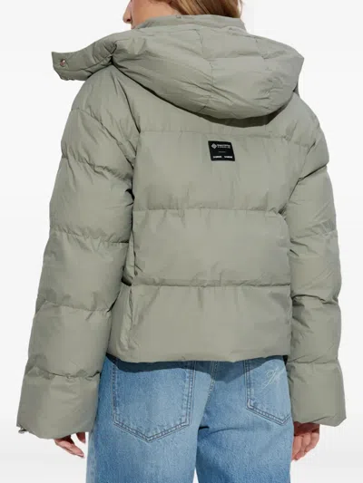 Samsoe & Samsoe Hooded Puffer Jacket In Green