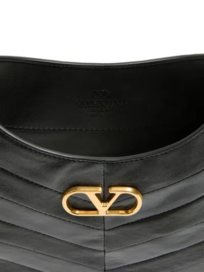 Valentino Hoboho Small Shoulder Bag With Studded Strap In Black