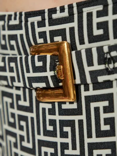 Balmain Geometric-print Belted Bikini In Multi