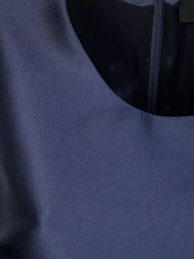 Fit Sleeveless Silk Dress In Blue