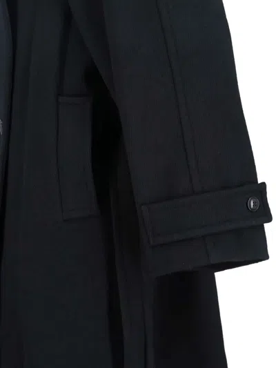 Low Classic Wool Single-breasted Coat In Black