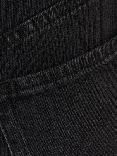 7 For All Mankind Five-pocket Stretch Denim Tapered Trousers In Black