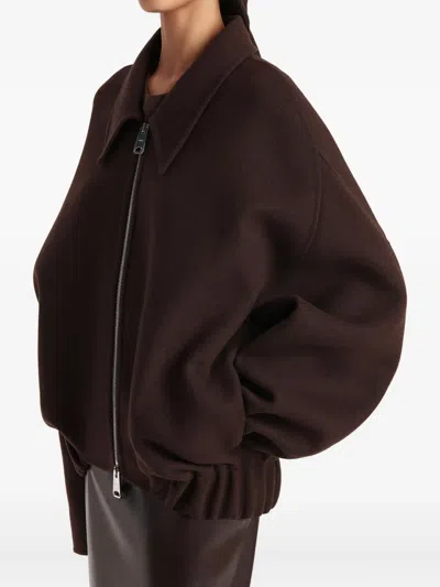 Khaite Odin Oversized Double-face Wool Jacket In Brown