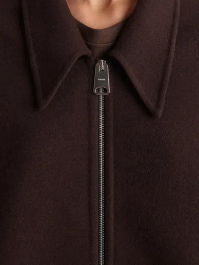 Khaite Odin Oversized Double-face Wool Jacket In Brown