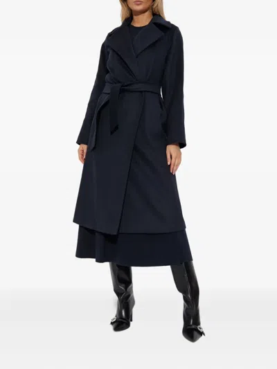 Max Mara Manuela Belted Coat In Blue