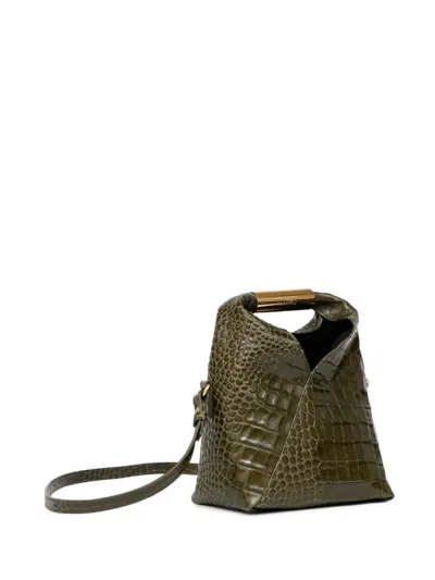 Mm6 Maison Margiela Japanese Leather Shoulder Bag In Green