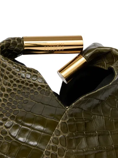 Mm6 Maison Margiela Japanese Leather Shoulder Bag In Green