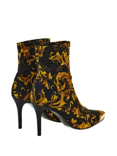 Versace Jeans Couture 90mm Baroque-print Stiletto Boots In Multi