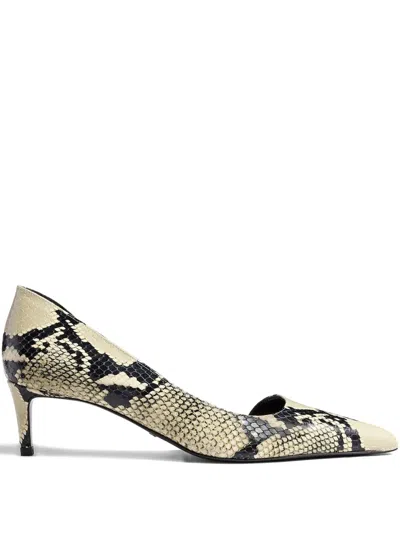 Khaite Jett Snake-effect Leather Pumps In Neutral