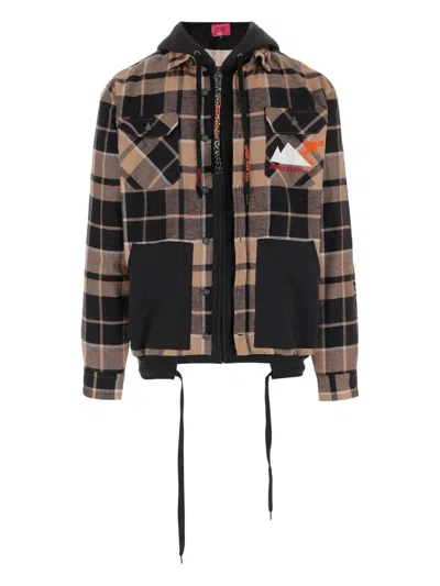 Après Surf Checked Hooded Jacket In Brown