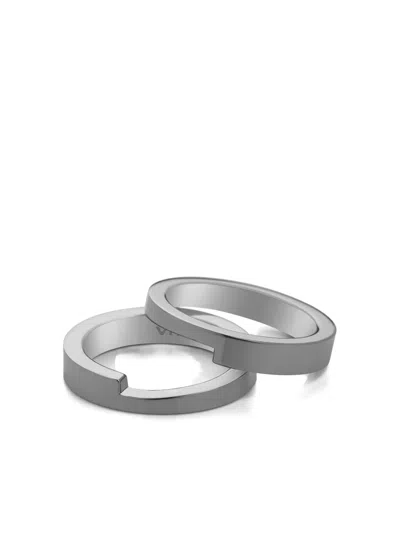Vitaly Gridlok Rings In Metallic