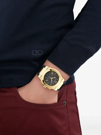 Ferragamo Vega Chrono Silicone Watch In Gold