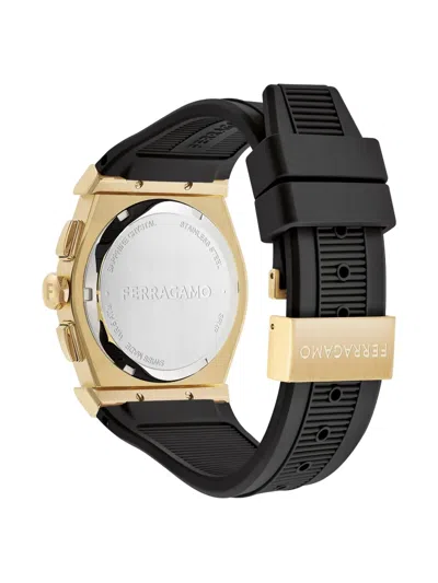Ferragamo Vega Chrono Silicone Watch In Gold