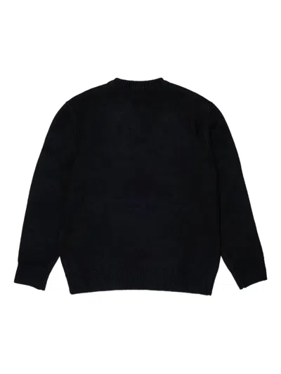 Diesel Wool And Cashmere Blend Sweater With Logo In Black