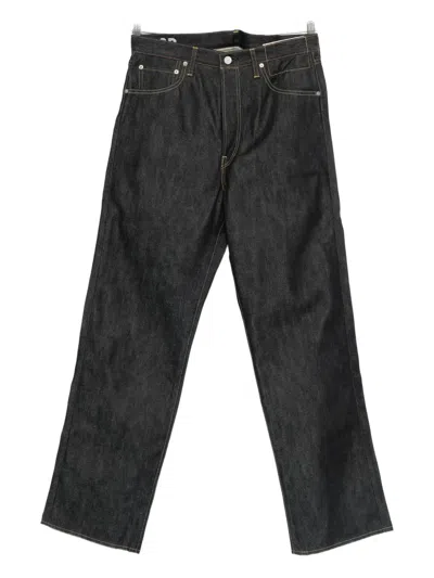 Visvim Men S Social Sculpture 01 Wide Raw Denim Pants Indigo In Black