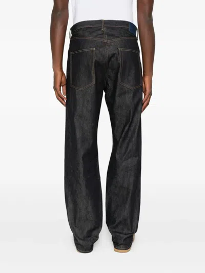 Visvim Men S Social Sculpture 01 Wide Raw Denim Pants Indigo In Black