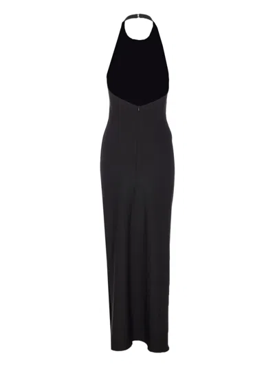 Ele Halterneck Split Dress In Black