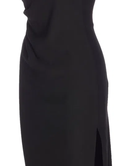 Ele Halterneck Split Dress In Black