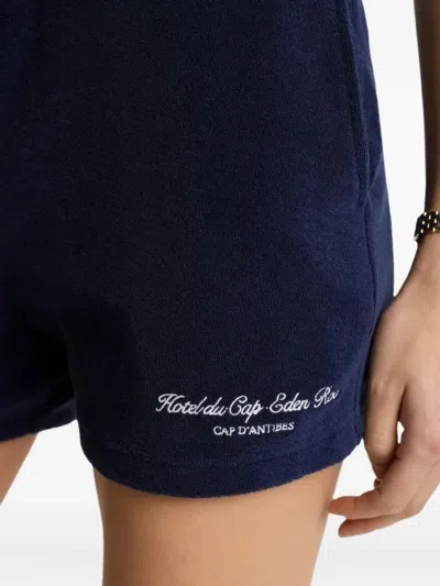 Sporty And Rich Eden Script Shorts In Blue