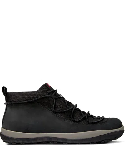 Camper Peu Pista Lace-up Mesh-panel Desert Boots In Black
