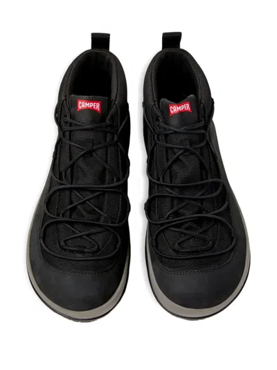 Camper Peu Pista Lace-up Mesh-panel Desert Boots In Black