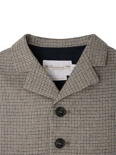Bonpoint Houndstooth Three-button Jacket In Neutral