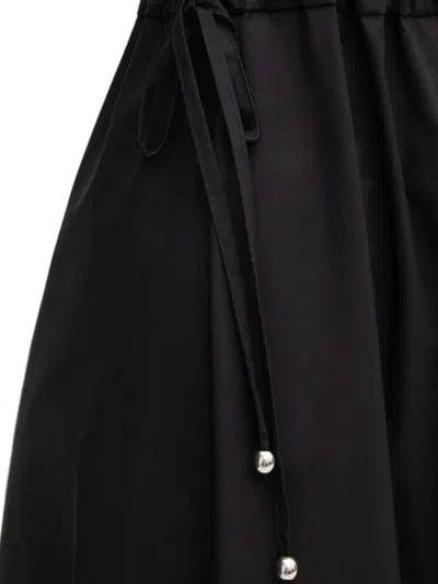 Sandro Ferrone Drawstring-waist V-neck Midi Dress In Black