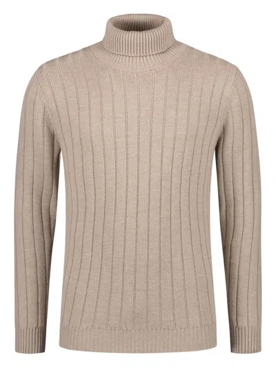 罗纹高领毛衣