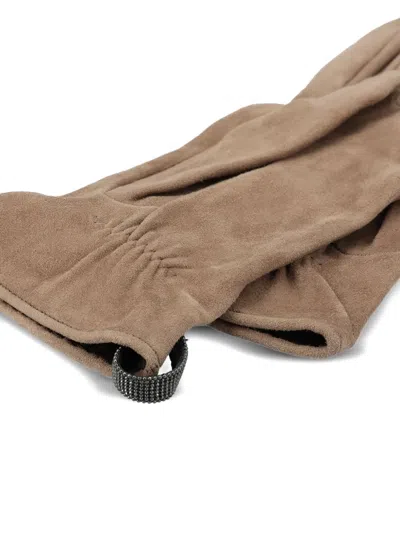 松紧绒面皮手套